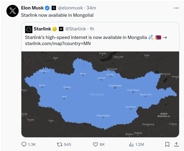 Starlink in Mongolia
